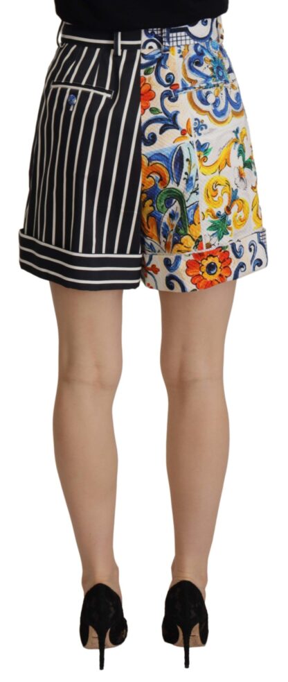 Dolce & Gabbana - Majolica High Waist Designer Bermuda Shorts