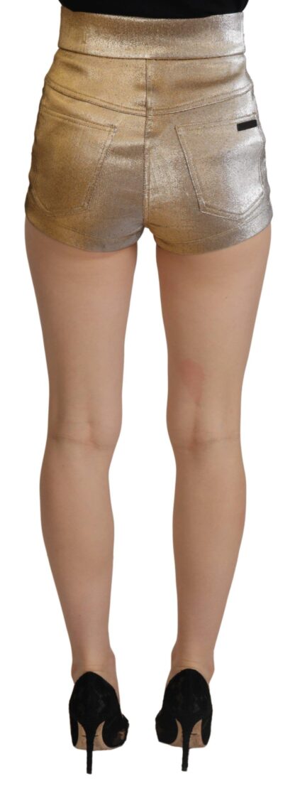 Dolce & Gabbana - Gold High Waist Hot Pants Shorts