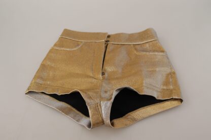 Dolce & Gabbana - Gold High Waist Hot Pants Shorts