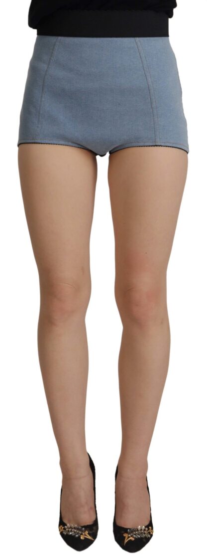 Dolce & Gabbana - Light Blue High Waist Hot Pants Shorts