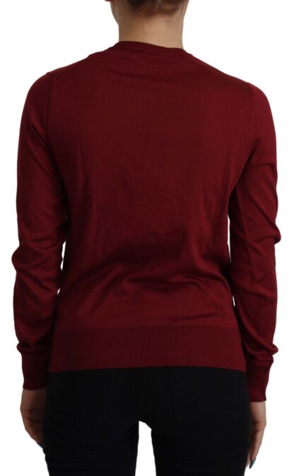 Dolce & Gabbana - Elegant Maroon Silk Button Front Sweater