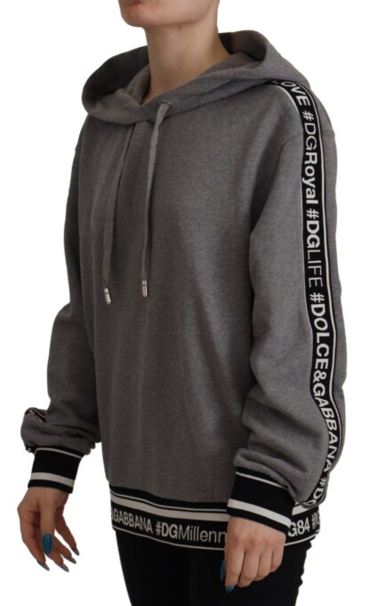 Dolce & Gabbana - Elegant Gray Cotton Hooded Sweatshirt