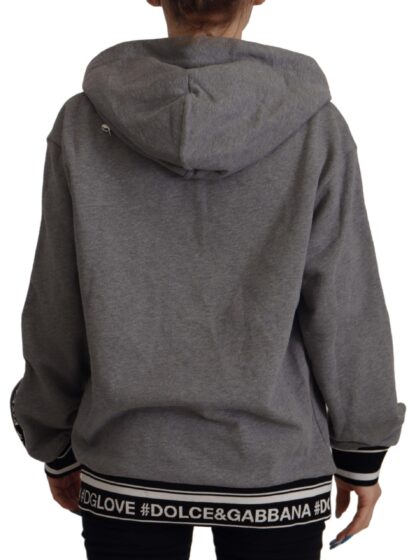 Dolce & Gabbana - Elegant Gray Cotton Hooded Sweatshirt