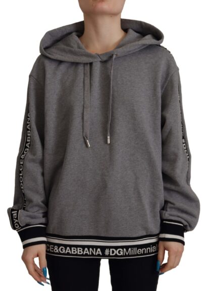 Dolce & Gabbana - Elegant Gray Cotton Hooded Sweatshirt