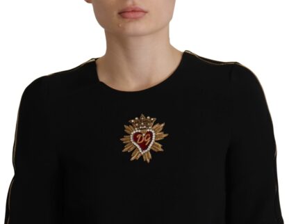 Dolce & Gabbana - Elegant Beaded Logo Zip Sleeve Blouse