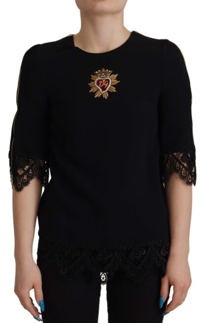 Dolce & Gabbana - Elegant Beaded Logo Zip Sleeve Blouse