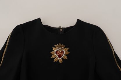 Dolce & Gabbana - Elegant Beaded Logo Zip Sleeve Blouse