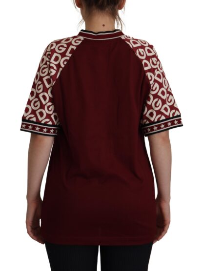 Dolce & Gabbana - Bordeaux Jersey DG Mania Crew Neck Tee