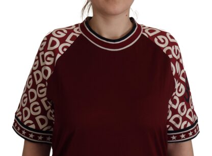 Dolce & Gabbana - Bordeaux Jersey DG Mania Crew Neck Tee