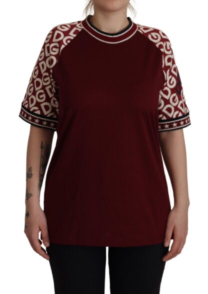 Dolce & Gabbana - Bordeaux Jersey DG Mania Crew Neck Tee