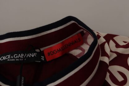 Dolce & Gabbana - Bordeaux Jersey DG Mania Crew Neck Tee