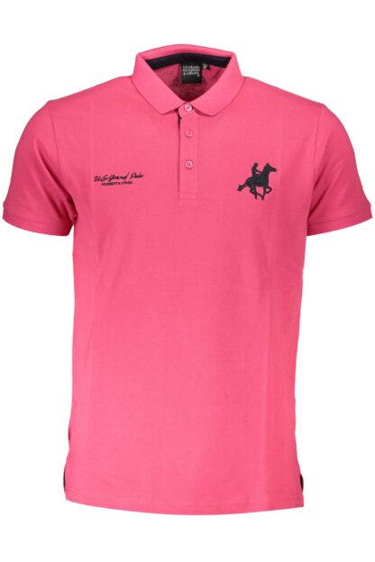 U.S. Grand Polo - Pink Cotton Men Polo Shirt