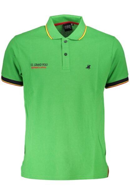 U.S. Grand Polo - Green Cotton Men Polo Shirt