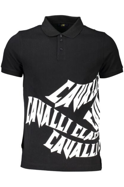 Cavalli Class - Black Cotton Men Polo Shirt