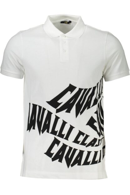 Cavalli Class - White Cotton Men Polo Shirt