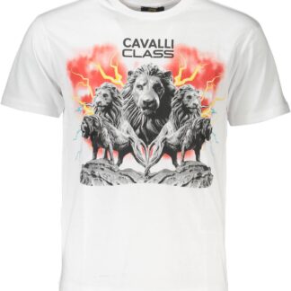 Cavalli Class White Cotton T-Shirt