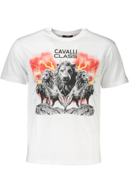 Cavalli Class - White Cotton Men T-Shirt