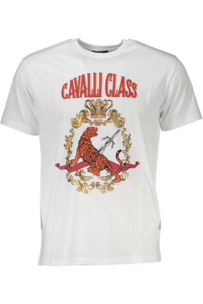 Cavalli Class - White Cotton Men T-Shirt