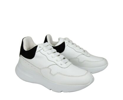 Alexander McQueen - Alexander McQueen Women White Leather Suede Sneaker