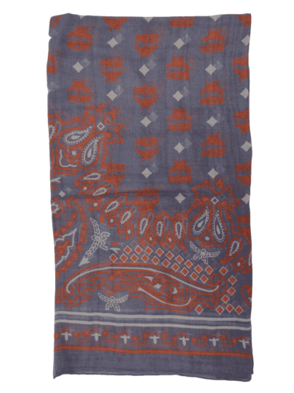 MCM - Stonewash Modal Silk Paisley Print Jacquard Scarf