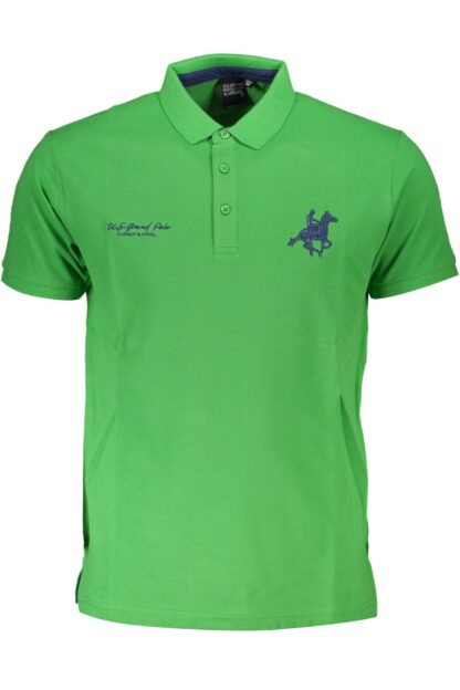 U.S. Grand Polo - Green Cotton Men Polo Shirt