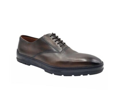 Bally - Medium Brown Shaded Leather Lace Up Dress Shoes