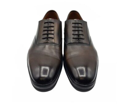 Bally - Medium Brown Shaded Leather Lace Up Dress Shoes