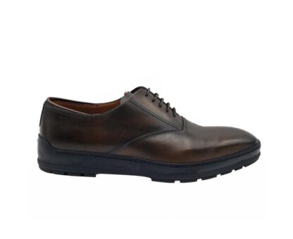 Bally - Medium Brown Shaded Leather Lace Up Dress Shoes