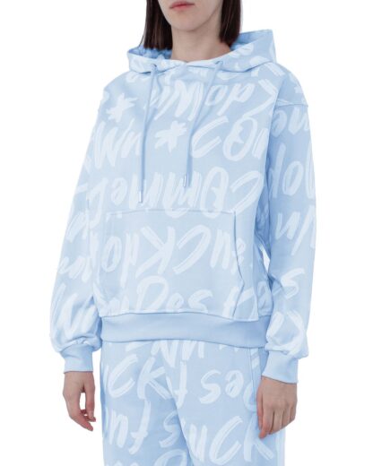 Comme Des Fuckdown - Chic Light Blue Cotton Hooded Sweatshirt