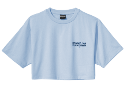 Comme Des Fuckdown - Chic Light Blue Logo Graphic Tee