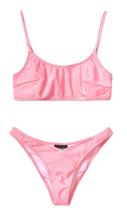 Comme Des Fuckdown - Chic Logo-Print Pink Bikini Swimsuit