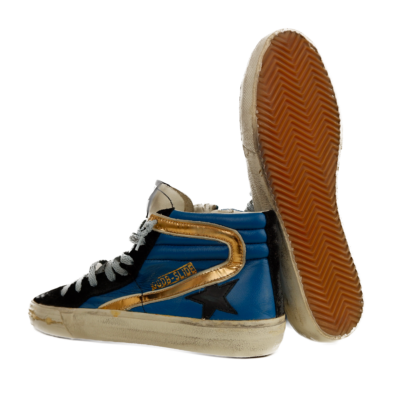 Golden Goose - Iconic Black Blue Leather Sneakers