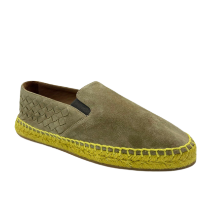 Bottega Veneta - Men's Tan Suede Woven Slip On Shoe