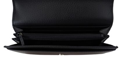 Gucci - Elegant Black Leather Wallet with GG Snap Closure