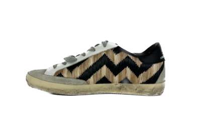 Golden Goose - Chic Beige Woven Straw & Suede Sneakers