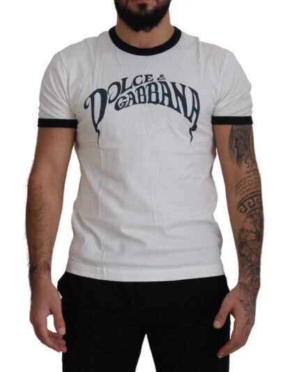 Dolce & Gabbana - Elegant White Logo Print Crewneck Tee