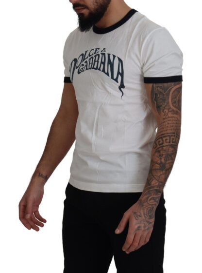 Dolce & Gabbana - Elegant White Logo Print Crewneck Tee