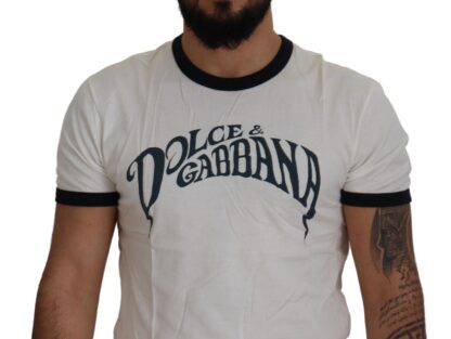 Dolce & Gabbana - Elegant White Logo Print Crewneck Tee