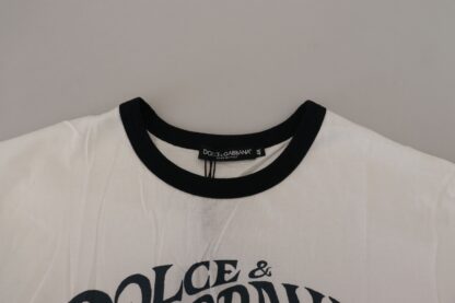 Dolce & Gabbana - Elegant White Logo Print Crewneck Tee