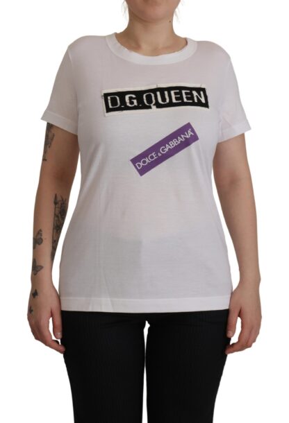 Dolce & Gabbana - Elegant White Cotton DG Queen Tee