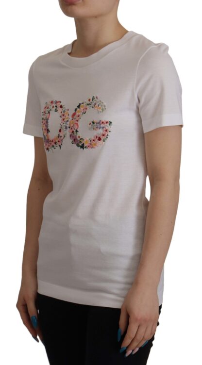 Dolce & Gabbana - Elegant Embroidered Floral Cotton Tee