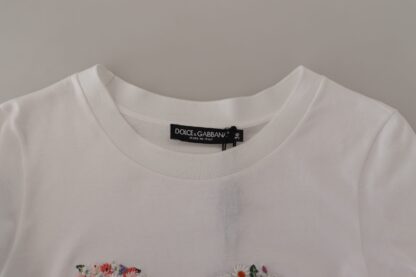 Dolce & Gabbana - Elegant Embroidered Floral Cotton Tee