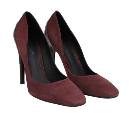 Bottega Veneta - Women's Dark Rose Suede Leather Luxe Heels