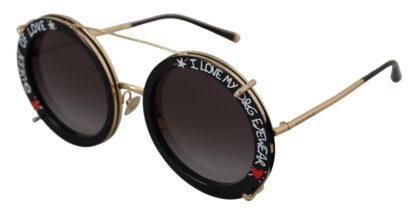 Dolce & Gabbana - Elegant Black Gold Gradient Sunglasses