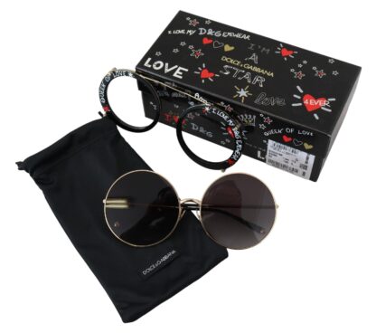 Dolce & Gabbana - Elegant Black Gold Gradient Sunglasses