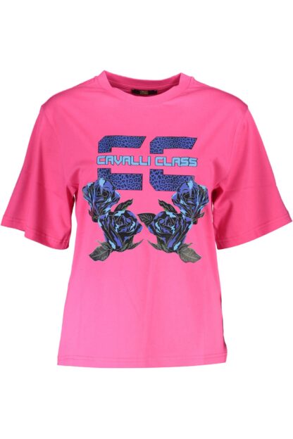 Cavalli Class - Pink Cotton Women T-Shirt