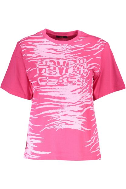 Cavalli Class - Pink Cotton Women T-Shirt