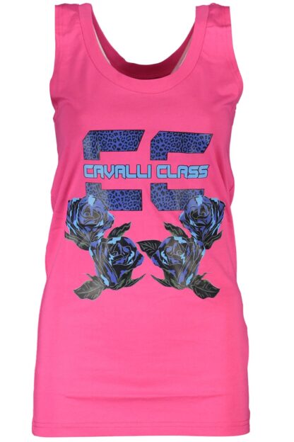 Cavalli Class - Pink Cotton Women Tank Top