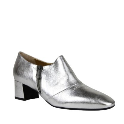 Bottega Veneta - Bottega Veneta Women's Metallic Silver Leather Ankle Booties