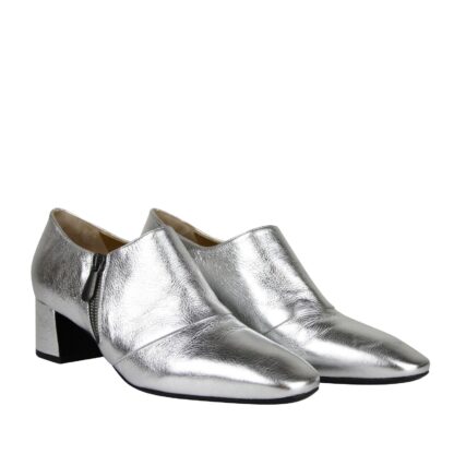 Bottega Veneta - Bottega Veneta Women's Metallic Silver Leather Ankle Booties